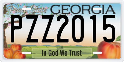 GA license plate PZZ2015