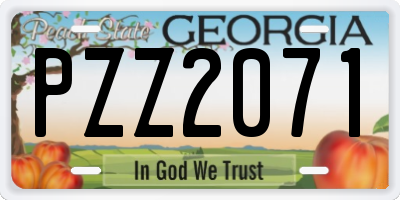 GA license plate PZZ2071
