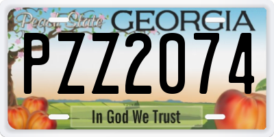 GA license plate PZZ2074