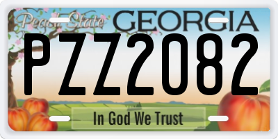 GA license plate PZZ2082