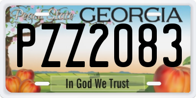 GA license plate PZZ2083