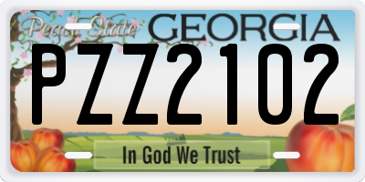 GA license plate PZZ2102
