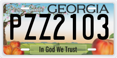 GA license plate PZZ2103