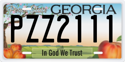 GA license plate PZZ2111
