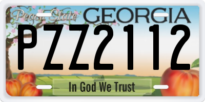 GA license plate PZZ2112