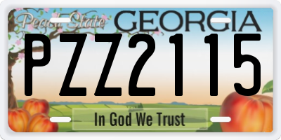GA license plate PZZ2115