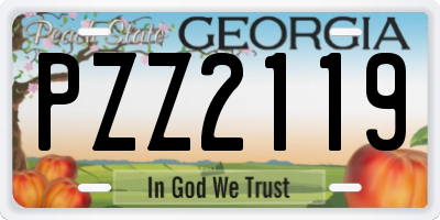 GA license plate PZZ2119