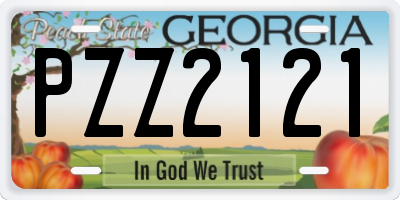 GA license plate PZZ2121