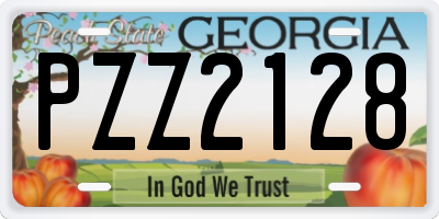 GA license plate PZZ2128