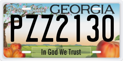 GA license plate PZZ2130