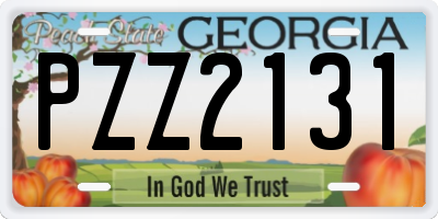 GA license plate PZZ2131