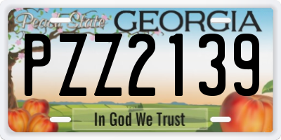 GA license plate PZZ2139