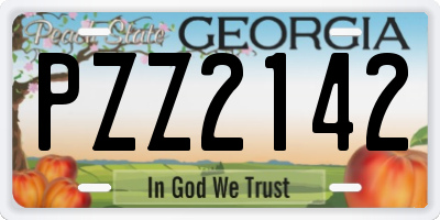 GA license plate PZZ2142