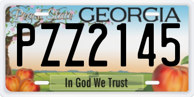 GA license plate PZZ2145
