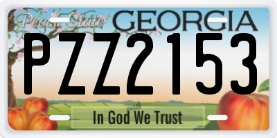 GA license plate PZZ2153