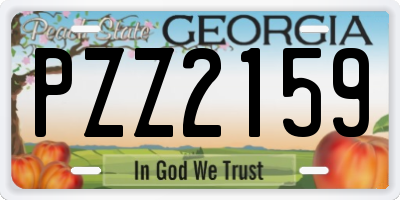 GA license plate PZZ2159