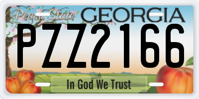 GA license plate PZZ2166