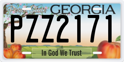 GA license plate PZZ2171