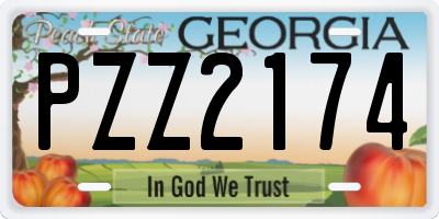 GA license plate PZZ2174