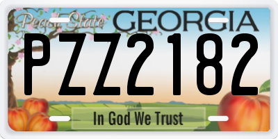 GA license plate PZZ2182