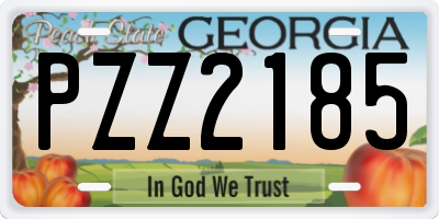 GA license plate PZZ2185