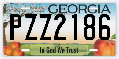 GA license plate PZZ2186