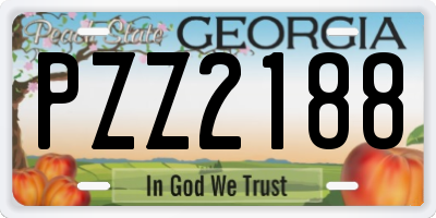 GA license plate PZZ2188