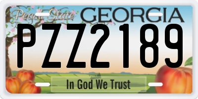 GA license plate PZZ2189