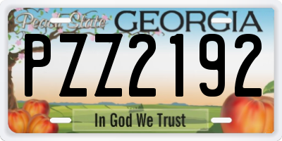 GA license plate PZZ2192