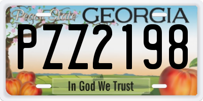 GA license plate PZZ2198