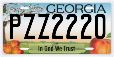 GA license plate PZZ2220