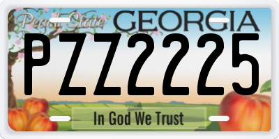 GA license plate PZZ2225