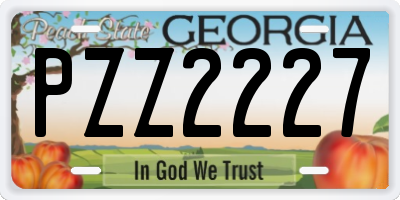 GA license plate PZZ2227