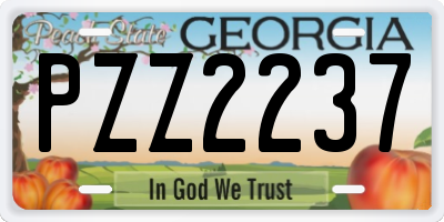 GA license plate PZZ2237
