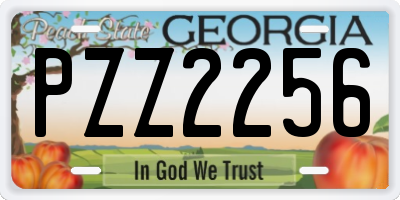 GA license plate PZZ2256
