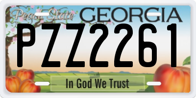 GA license plate PZZ2261