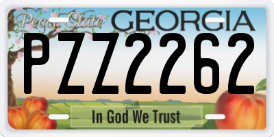 GA license plate PZZ2262