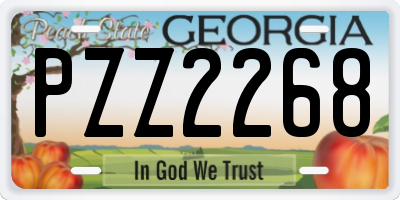 GA license plate PZZ2268