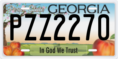 GA license plate PZZ2270
