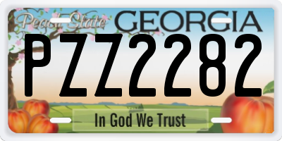 GA license plate PZZ2282