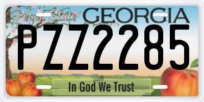 GA license plate PZZ2285