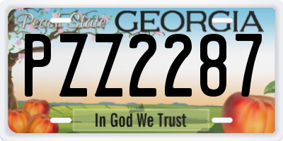 GA license plate PZZ2287