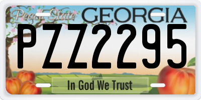 GA license plate PZZ2295