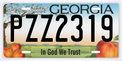 GA license plate PZZ2319