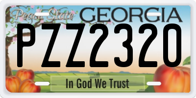 GA license plate PZZ2320
