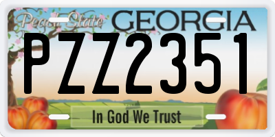 GA license plate PZZ2351