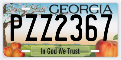 GA license plate PZZ2367