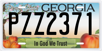 GA license plate PZZ2371