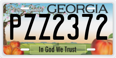 GA license plate PZZ2372