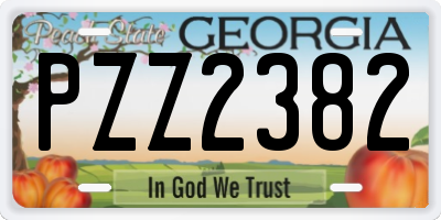 GA license plate PZZ2382
